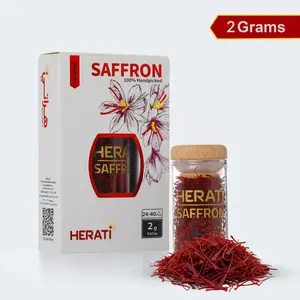 2g Herati Saffron: Grade A+ Super Negin Threads - 2.0g Glass Jar for Mood, Tea & Gourmet Cooking - 100% Handpicked