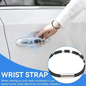 Silicone Anti-Static Bracelet Wristband, 8 Loops Design, Eliminates Body Static, Ideal for Winter Running & Sports, Workout Accessories