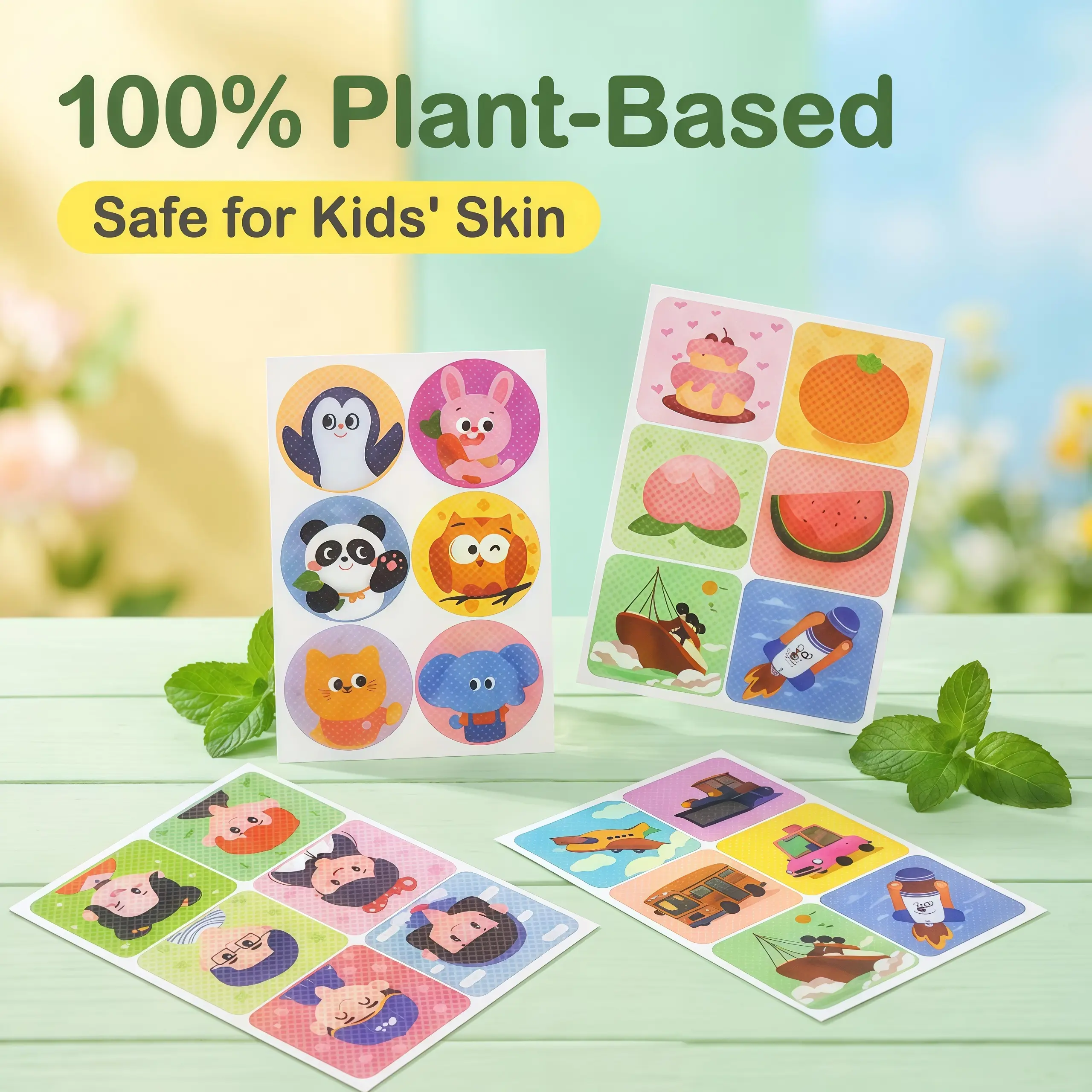 180 cartoon mosquito repellent stickers, plant-based natural essential oil mosquito repellent stickers, cartoon pattern mosquito repellent stickers, portable mosquito repellent stickers, student walking mosquito repellent stickers
