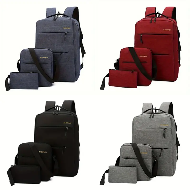 3 business travel computer bags, fashionable and casual multi-functional large-capacity shoulder bags, with USB charging ports, simple shoulder messenger bags for daily commuting, portable travel handbags/cosmetic bags/earphone bags