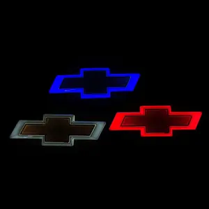 Compatible with Chevrolet Silverado & Malibu 4D LED Rear Emblem Light — Illuminated Car Badge with Dynamic Streaming Effect (Grille Emblem)