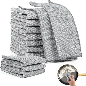2025 Multipurpose Cleaning Cloth - Scratch-Free Wire Dishwashing Cloth for Wet and Dry Use, Double-Layer Wire Cleaning Cloth for Kitchen Wipes
