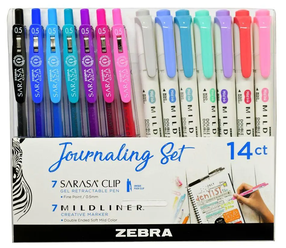 ZEBRA Journaling Set, Mildliner/Sarasa Combo 14 Pack ZEBRA Journaling Set, Mildliner/Sarasa Combo 14 Pack