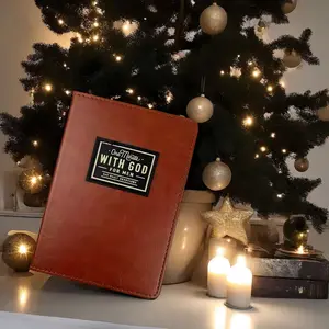 One Minute with God for Men | 365 Devotions in Brown Faux Leather | Daily Faith & Encouragement Journal | Portable 365-Day Reflection Book | Perfect Gift for Christmas, Birthdays, Holidays & New Year | Men’s Christian Self-Improvement Devotional Notebook