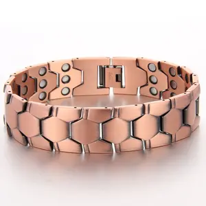 Men's Magnetic Copper Bracelet, Adjustable Cuff Design, Casual Style Gift, Perfect Holiday Present, All Season Wear