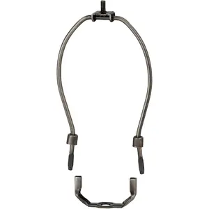 Jumbo 15 Inch Heavy Duty Lamp Shade Harp Holder for Table and Floor Lamps, Antique Bronze Finish
