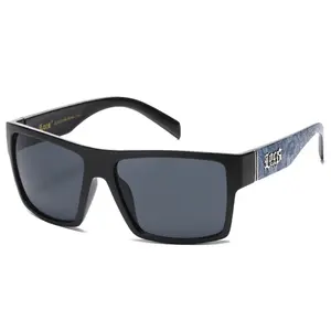 Black frame bandana sunglasses with silver hinge