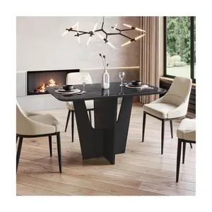 Techni Home Italian Style Dining 4-Seat Table w/ Painted Glass