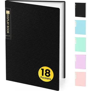 Binder with Plastic Sleeves 18-Pocket, Displays 36 Pages, 8.5x11 Presentation Folders with Clear Sheet Protectors, Art Portfolio Binder for Certificate & Office Project, Document Organizer