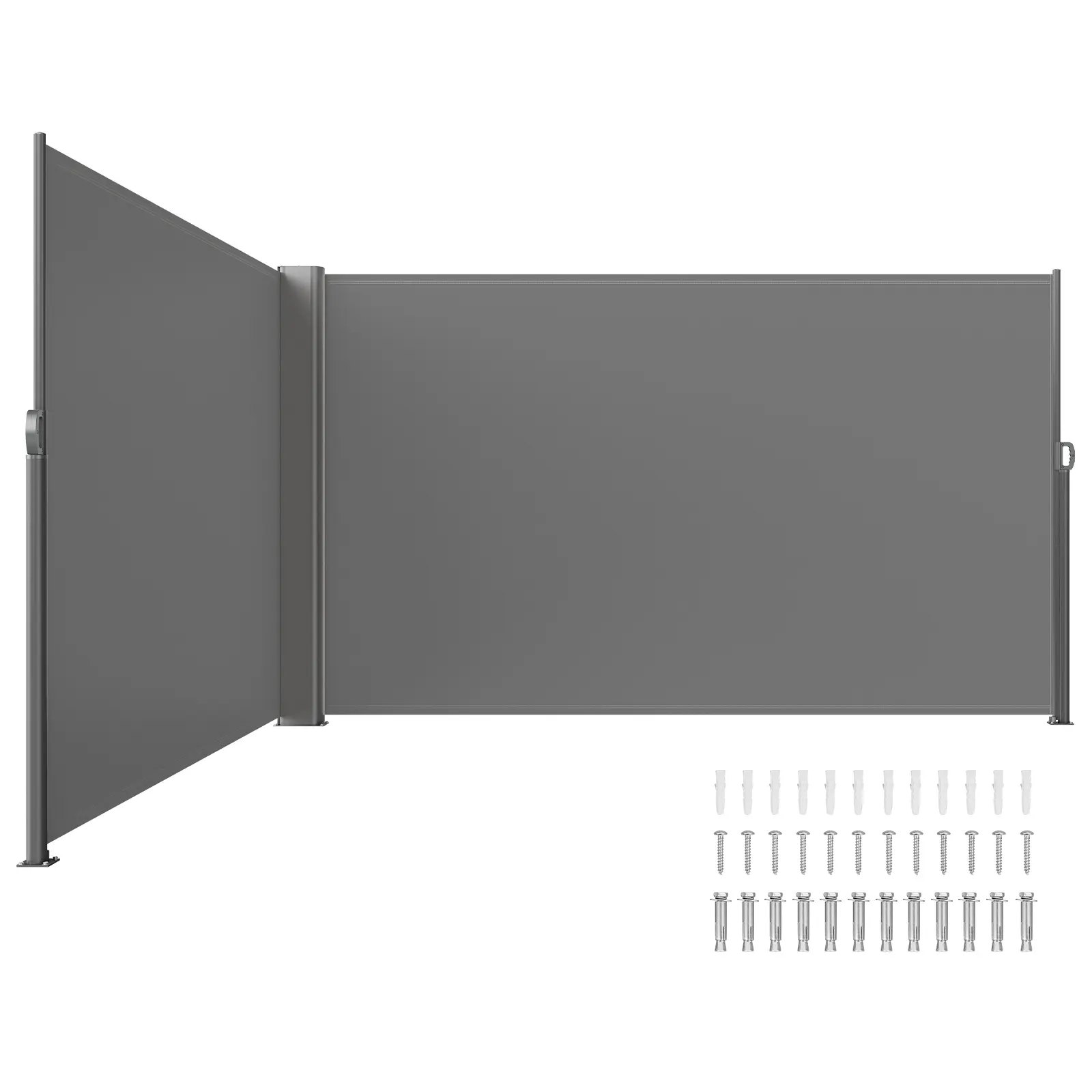 【Summerfinds】VEVOR Retractable Awning Outdoor Shade Canopy, 71''x236'' Aluminum Frame, 280g Polyester Waterproof Privacy Screen, UV 30+ Wind Screen, Adjustable, for Patio, Backyard