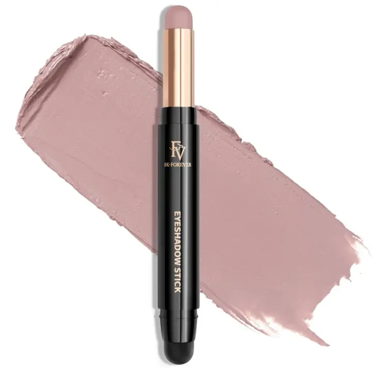 FV Long Lasting Cream Eyeshadow Stick, Waterproof & High Pigmented Eye Shadow Sticks Duo with Blending Brush, Crease-Proof & Natural Finish Eyeshadow Pencil, Rose Matte