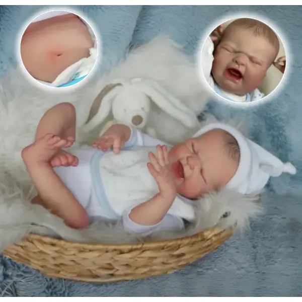 18-in Full Body Vinyl Crying Reborn Girl Doll - Hand-Painted Hair, Adorable DIY Clothes, Waterproof Soft Touch, 45-46 cm, 0.9-1Kg, Ideal Children's Birthday Gift (Toys & Hobbies Specialty DIY Supplies)