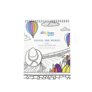 12 month Travel The World coloring book, A Brighter Year, coloring pages for adults, coloring books for adults, coloring calendar