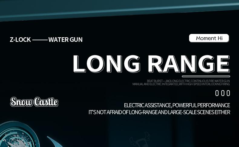 Flood Dragon 2026 New Automatic Electric Water Gun with Large Capacity Powerful Spray Super Long Shooting & Lighting Function USB Charging Cable Durable FlameSpray Toy Gift for Adults & Children