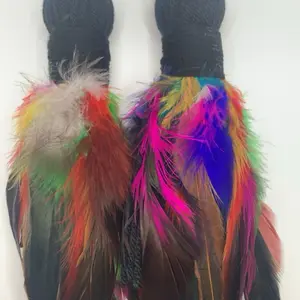 Feather Tassel Earrings Continues - Vibrant Colors, Delicate Yarn Tassels, Durable & Stylish, Perfect for Casual & Formal Wear