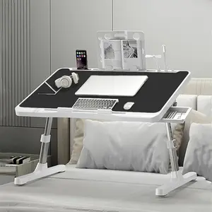 Foldable Lap Desk with Storage Drawer & Tablet Slot - Portable Laptop Bed Table, Reading Stand with Cup Holder for Couch, Floor, or Home Office Computer Working Desk