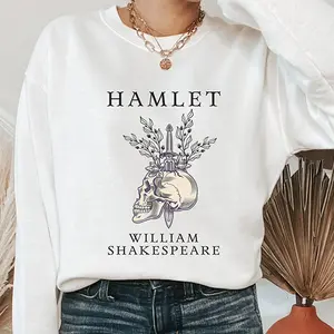 Hamlet Sweatshirt, Shakespeare Bookish Crewneck, Dark Academia Sweater, Literary Skull Pullover, Classic Literature Gift, Cottagecore Aesthetic Top