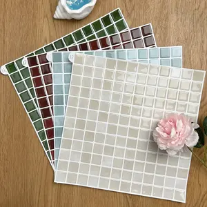 10 sheets Brick Wall Stickers, 3d Mosaic Patterned Vinyl Tiles, Marble Textured Surface Wallpaper For Home Application, Kitchen, Bathroom Backsplash , RVs and Home Decoration, Peel and Stick Tile Decals
