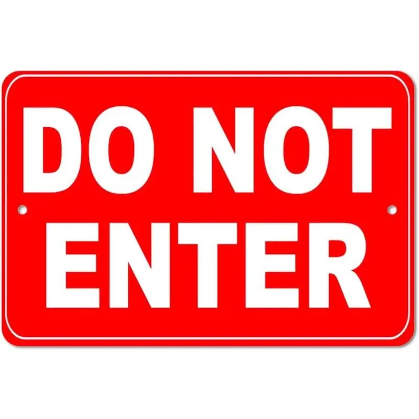 Aluminum Do Not Enter Sign for Outdoor Indoor Door 8x12 Inch Keep Out No Entry Warning Sign for Bedroom Office and Warehouse Safety Signage