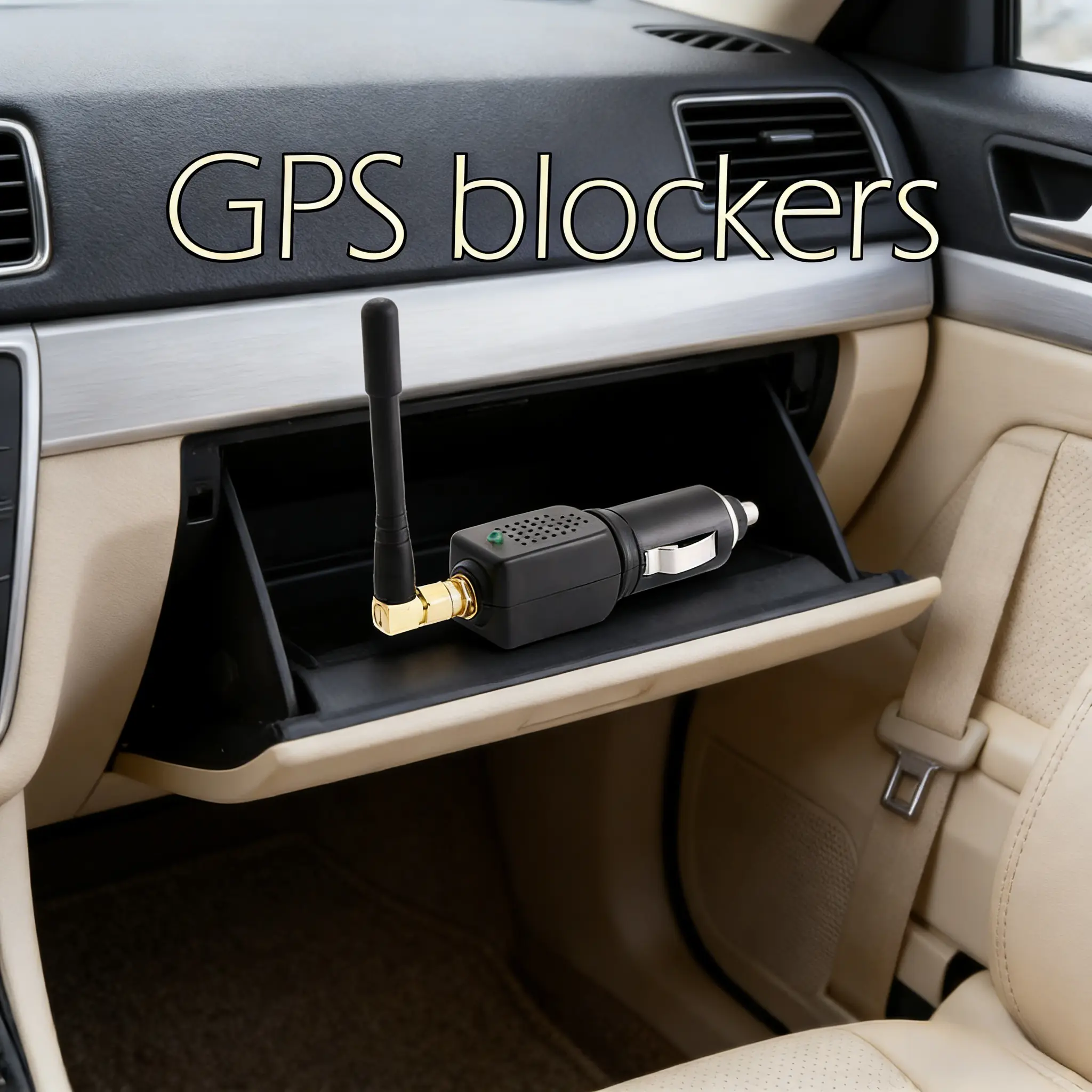 Aston Digital Car GPS Signal Protector with External Antenna - Privacy Security Anti-Track Device, Portable Vehicle Accessory, Black ABS, 12-24V, 0.3W, 5-15m Range, Blocks GPS Signals, Indoor & Outdoor Use