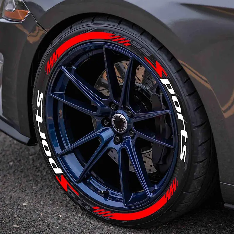 [Glue not included] 4 Piece Set Car Motorcycle Tire Decoration Stickers, Automotive Decals, Waterproof Thickened Universal Wheel Decals,3D Design