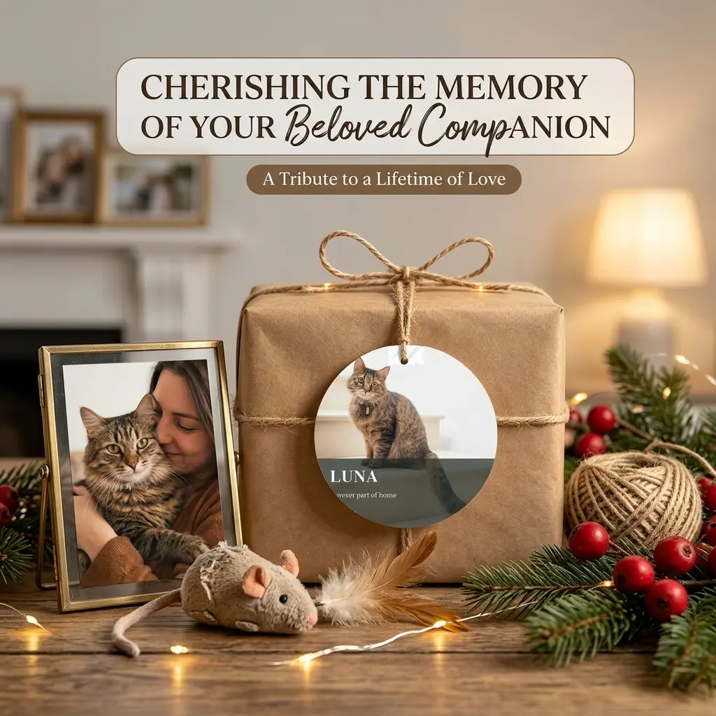 Personalized Round Wooden Pet Memorial Ornament, Custom Photo Hanging Keepsake Sign