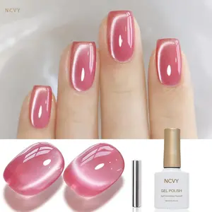 NCVY pink Cat Eye Magnetic Gel Nail Polish, Nail Care, 10ml/0.35oz with magnetic tool, Durable formula with LED curing, salon quality Nail Art, Manicure, DIY at home, ideal gift for Valentine's Day and spring/summer, safe formula free of HEMA