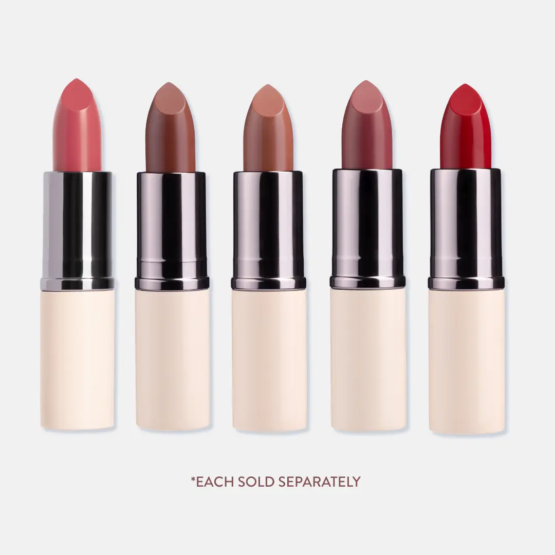 Red Aspen Satin Lipstick with Hyaluronic Acid Shea Butter Moisturizing Creamy Formula 5 Shades