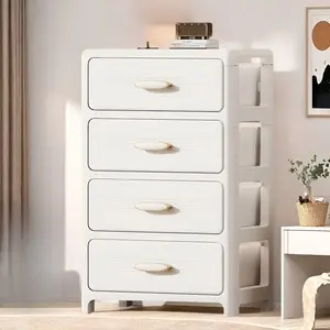Large Capacity Stackable Plastic Modern Multifunctional Storage Cabinet with Lid Wheels & Drawers, Multiple Sizes Available Foldable Drawer Organizer, Space Saving Easy Clean Portable Storage Chest for Bedroom Home Office Dorm Garage