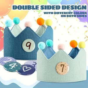 Birthday Decorations – Reusable Birthday Crown Party Hats – Number Crowns (0–9) – Birthday Party Decor Hats Party Decoration Supplies