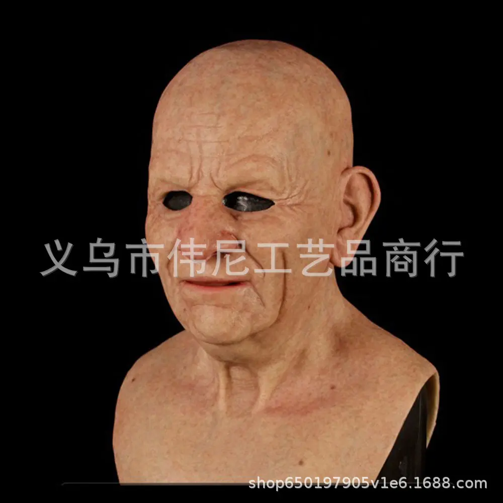 Smiling old man with bald head