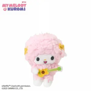 My Sweet Piano Guitar Plush Mascot Keychain (My Melody & Kuromi Netflix Series)