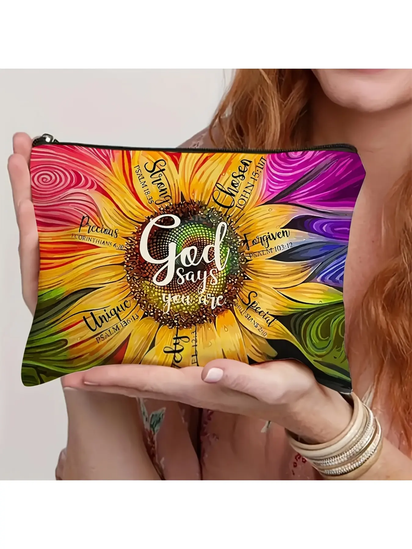 1pc[Hot], a Lively Sunflower Cosmetic Pouch, Sunflower Design Makeup Organizer, Cosmetic Storage Bag, Birthday Present, Portable Toiletry Organizer, Travel Cosmetic Bag, Ideal for Travel, Holidays, Business Trips, Fitness, Camping, And Outdoor Activities.