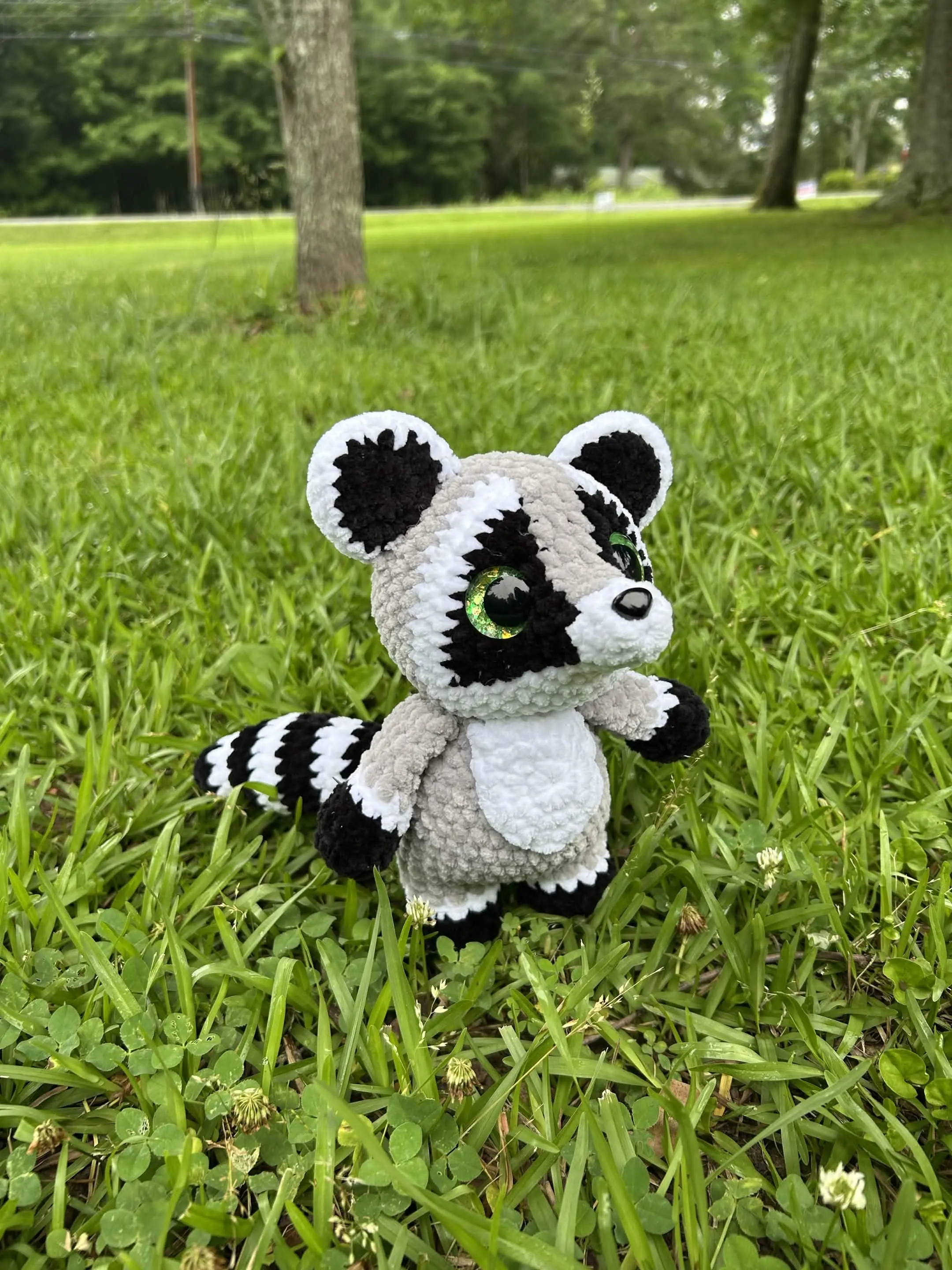 Handmade Crochet Raccoon Plushie