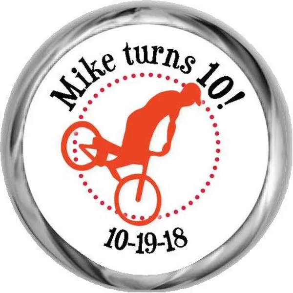 BMX Biking (Red) - Hershey Kisses Sticker