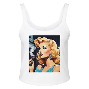 Women's Micro Ribbed Scoop Tank | Bella + Canvas 1012BE solid wht blend