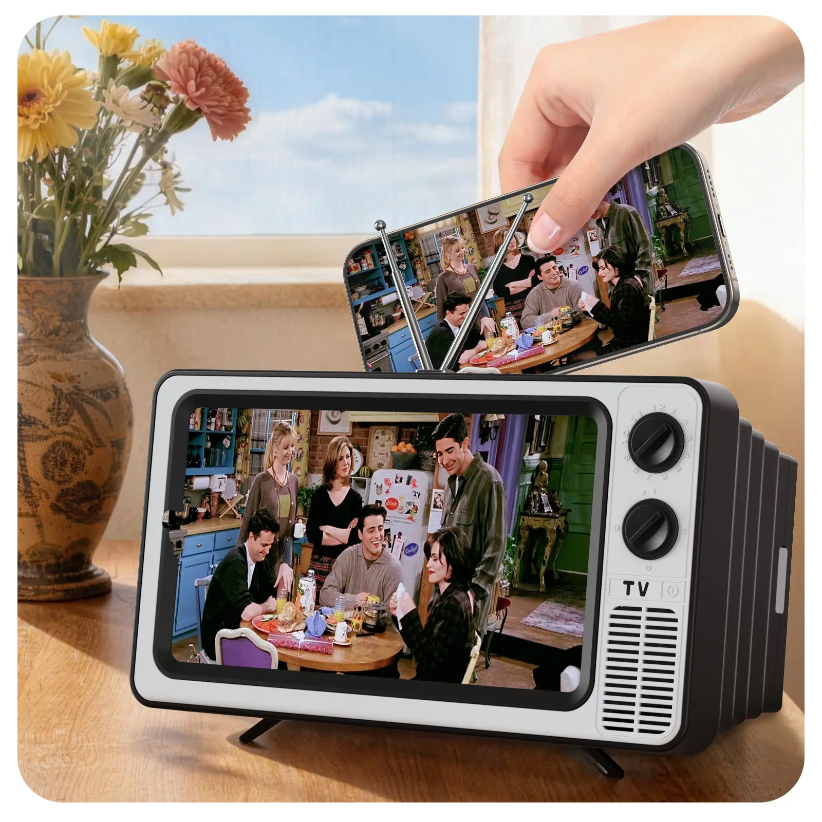 SEANCHEER WL863 Retro TV Cell Phone Screen Magnifier HD, 3D