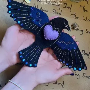 DIY Sewing Box Design Featuring Luna Raven Wish Rack, Unique Desktop Decoration Gift for Craft Enthusiasts, Perfect Handmade Crafts Present