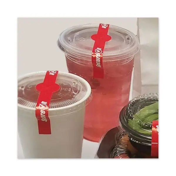 National Checking NTCP17SI2 7 inches Self-Adhesive SecureIT Tamper Evident Labels, Red - Pack of 2, for Food Delivery & Delivery Items