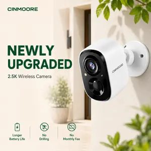 CINMOORE 2.5K Magnetic Wireless Smart Garage Camera, Indoor Pan-Tilt Security Camera with AI, Wireless Magnetic Nanny Camera for Home, Neighbor Pool Cameras, No Drilling, No Monthly Fee cameras for home Full Color Al Wireless Security Camera Safety