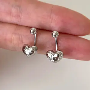 Vintage Simple Heart Stud Earrings for Women - Silver Plated Alloy with 925 Sterling Silver Needle, Versatile Fashion Ear Jewelry for Daily and Party Wear, No Mosaic Material - Pair