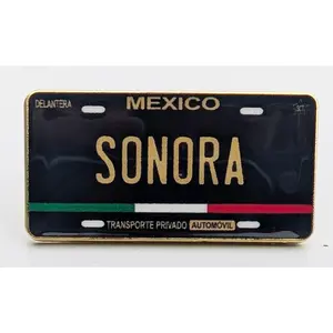 Sonora Car Plate Pin For Caps And Clothing Enamel Badge Pin SON Black Plate Mexico plate Pin Mexican Pin