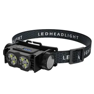 USB Rechargeable Headlamp with 5 Lighting Modes, Portable Headlight for Outdoor Camping Fishing Running, Led Headlamp Rechargeable