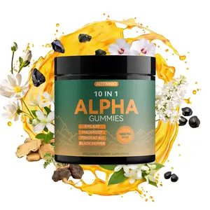 Alpha 10-in-1 Shilajit Gummies for Men | Energy, Stamina & Focus | Ashwagandha, Tongkat Ali, Maca ,Vegan| Zero Sugar| 30 Count