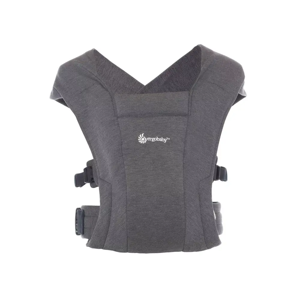 Ergobaby Embrace Cozy Knit Newborn Carrier - Heather Gray: Buckle Closure Infant Head Support 7-25 lbs Capacity