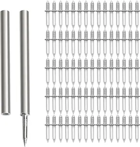 200 count Double- Skirting Thread Seamless Nails with BONUS 2 count Sleeve Tools, Double Headed Nails Non Marking Double Sided Nails, Invisible  Screws for  Baseboards Double-Headed Nails.