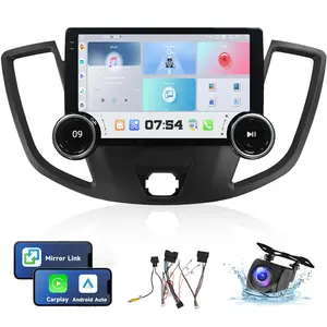 10.1" Double Knobs Car Stereo for 【Ford Transit 2015 2016 2017 2018】 with Wireless Carplay Android Auto, Touchscreen 2G+64G Android Car Radio GPS Navi WiFi Bluetooth SWC BT FM Backup Camera
