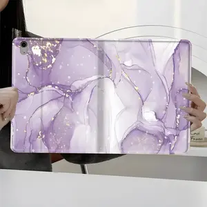 Lavender Gold Marble iPad Case  Aesthetic Purple Agate Design, Protective Cover for Daily iPad Book-Style Case for iPad Pro 2022 2021 2020 2019, Full Protection and Pen Slot for Office and School Use, Perfect Gift for Family and Friends