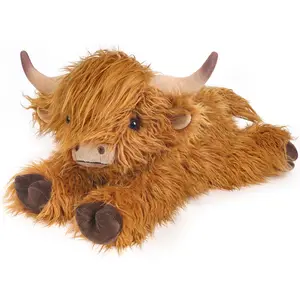 Oh-So Soft Heatable Plushies Toys, Weighted Stuffed Animal Throw Pillow Toy, Stitch Stuff Highland Cow, Heatable for Cramps, Pain, Stress, Anxiety Relief Lavender Scented Microwavable Heating Pad Fluffy Animal Gift Idea for Girlfriend Birthday