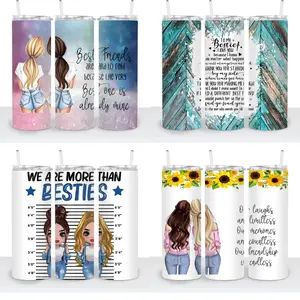 20oz Tumbler - Besties Choice - Reusable Water Bottle with Lid and Straw